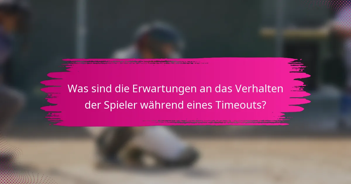 Was sind die Erwartungen an das Verhalten der Spieler während eines Timeouts?