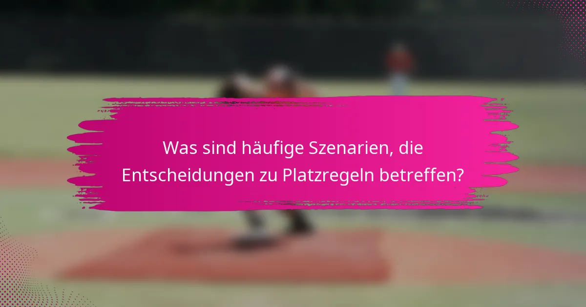 Was sind häufige Szenarien, die Entscheidungen zu Platzregeln betreffen?