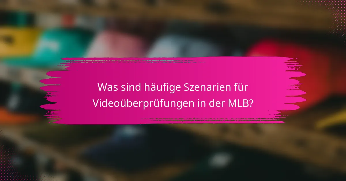 Was sind häufige Szenarien für Videoüberprüfungen in der MLB?