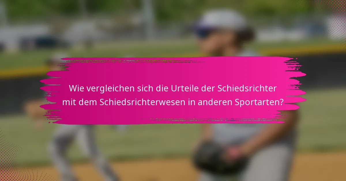 Wie vergleichen sich die Urteile der Schiedsrichter mit dem Schiedsrichterwesen in anderen Sportarten?